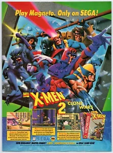 Print Ad 1995 Marvel X Men 2 Clone Wars Sega Genesis Original Promo Poster Art - Picture 1 of 4
