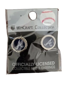 Atlanta Braves Stud Earrings ("A") MLB Baseball Licensed Jewelry Hypoallergenic - Picture 1 of 4