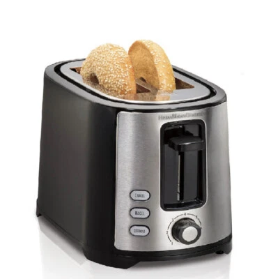 Hamilton Beach  Extra-Wide Slot 2 Slice Toaster. Chrome and Black- OPEN BOX - Image 1 of 2