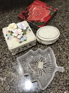 Lot Of 3 Gifts đ Mikasa Sweet Dish Lenox Fruit Of Life Trinket Box + Floral - Photo 1 sur 21