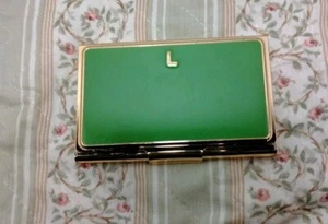 Kate Spade New York Lenox Business Card Holder Green L Letter - Picture 1 of 4