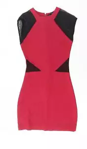 French Connection Womens Red Polyester Pencil Dress Size 6 Crew Neck - Picture 1 of 12