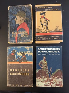 Boy Scout Handbook for Boys and Scoutmaster Handbook 4 book lot 1936-63 - Picture 1 of 7