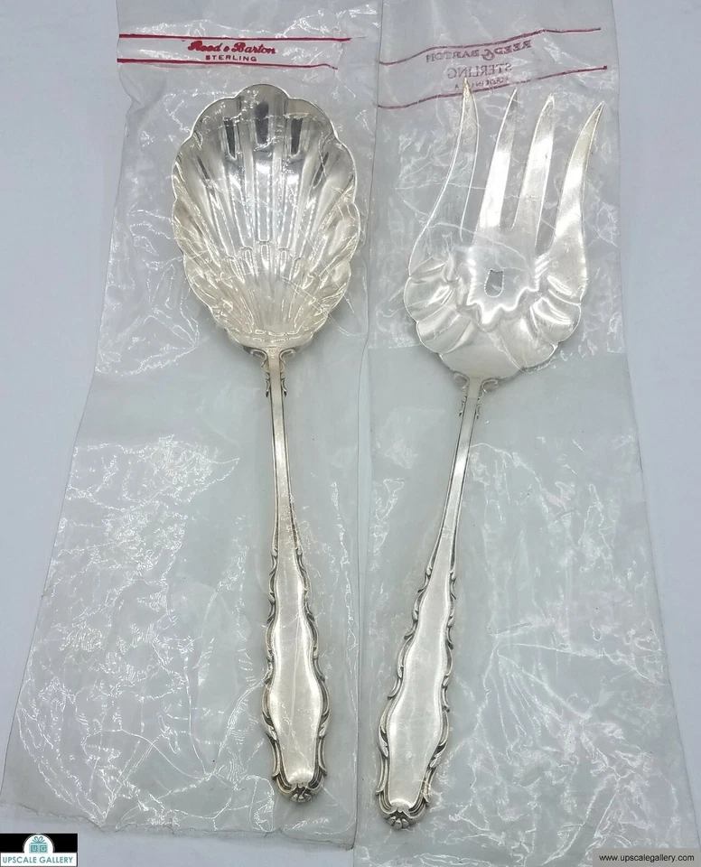 Набор сервировок для салата из чистого серебра Reed & Barton English Provincial *НОВЫЙ* - Изображение 1 из 1