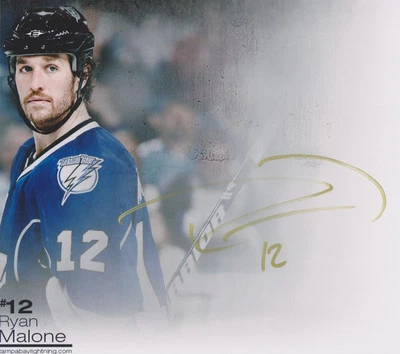 ФОТОГРАФИЯ РАЙАНА МАЛОНА С АВТОГРАФОМ 8x10 NHL TAMPA BAY LIGHTNING - Изображение 1 из 2