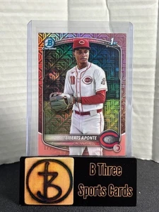 LIBERTS APONTE 2025 Bowman Chrome Mega 1/1 Rose Gold Mojo Refractor #BCP174 1138 - Picture 1 of 5