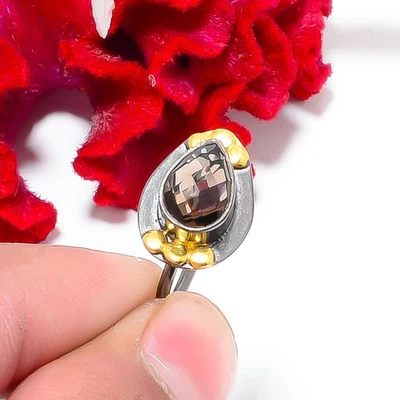 Cuarzo Ahumado - Anillo Brasil Chapado en Oro Negro Plata de Ley 925 S.8 R844167 Foto 1 de 4