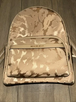 Mochila Michael Kors Auténtica Bex/Nylon Satinado MD Camel/Marrón Claro/Dorada Foto 1 de 4