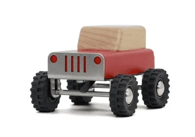 Coche de juguete de madera todoterreno BigBlock Custom Tex I 1987 - mini coleccionable vintage Foto 1 de 4