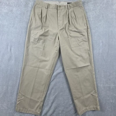 Daniel Cremieux The Definitive Pant Mens 36 x 29 Beige Pleated Dress Pants - Image 1 of 4