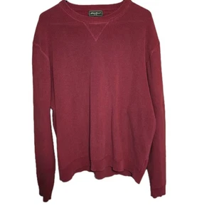 Eddie Bauer Herren roter Rippstrick schwerer Pullover Sweater Gr. Large Outdoor  - Bild 1 von 13