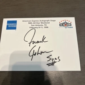 Autógrafo Frank Johnson Phoenix Suns 1996 NBA All Star fin de semana sin certificado de autenticidad - Imagen 1 de 5