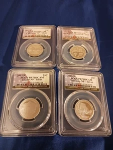 2010 2011 2011 2019 (4) PR70 PCGS STATE LABLED SILVER QUARTERS PERFECT CONDITION - Picture 1 of 2