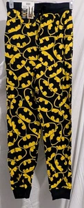 BATMAN DC Black & Yellow Men Small Sleep Pants *NEW* - Picture 1 of 4