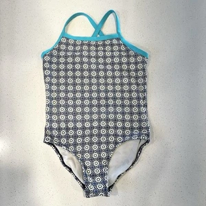 Garnet Hill Kids One Piece Swimsuit Geometric Colorful Beach Travel Girls Sz 10 - Picture 1 of 13