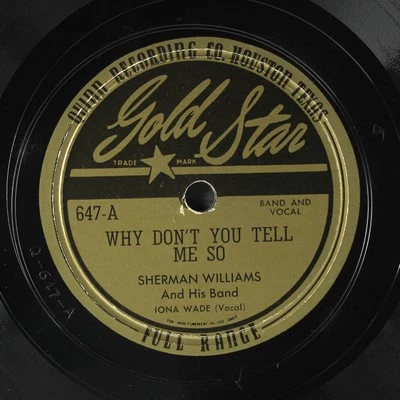 SHERMAN WILLIAMS: why don't you tell me so / no on in my heart GOLD STAR Single - Imagem 1 de 2