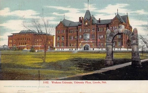 Wesleyan University Lincoln Nebraska 1905c Postkarte - Bild 1 von 2