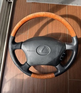 3rd Gen Ls400 Steering Wheel (Black Leather With Wood) In Perfect Condition!! - Picture 1 of 2