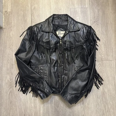 Chaqueta de cuero Berman’s de colección talla 12 borlas  Foto 1 de 4