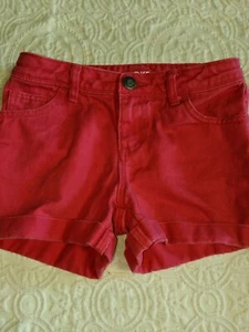 Cherokee girls sz. 10/12 pink classic denim jean shorts. Cute, fun color - Picture 1 of 7
