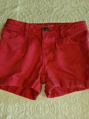 Cherokee girls sz. 10/12 pink classic denim jean shorts. Cute, fun color - Image 1 of 4