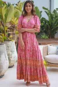 Dreamcatcher Damen Boho Hippie Ibiza Maxikleid - Gr. S, M, L - Bild 1 von 14