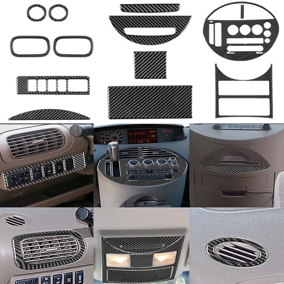 For Nissan Quest 2004-2006 Carbon Fiber Car Interior Decorative Cover Trim 13Pcs - Image 1 of 4