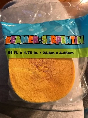 Flâmulas de papel crepe amarelo brilhante 81 pés 81 pés - Imagem 1 de 4