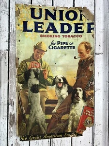 Letrero cartel de cartulina RARA Union Leader fumar tabaco para pipa o cigarrillo - Imagen 1 de 10