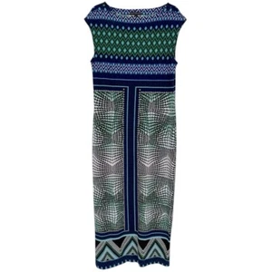 Chico’s Black Label Sleeveless Mixed Print Maxi Dress Size Large (2) Resortwear - Picture 1 of 11