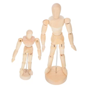 2 Pcs Holzpuppe Bewegliche Schaufensterpuppe Actionfigur-Zeichnungsmodell - Bild 1 von 12
