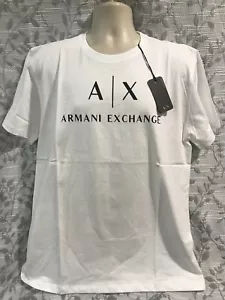 Armani Exchange Men's Size XL White/Black Short Sleeve Logo Graphic Tee NWT - Picture 1 of 6