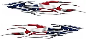 AMERICAN FLAG Pontoon Rv Boat Car Truck Graphics Decals Stickers USA 80" - Bild 1 von 1