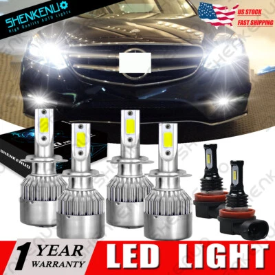 Farol combo LED + lâmpada de neblina para Mercedes-Benz E350 B200 2008-2011 6x 6000K - Imagem 1 de 4