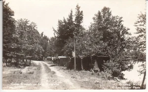 RPPC Grayling Mi  Michigan - Camp Grounds Lake Margrethe - Real Photo Postcard - Picture 1 of 2