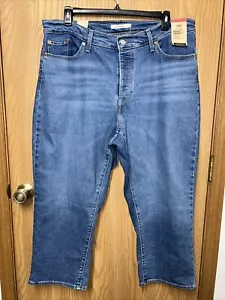 NWT Womens Levis Wedgie Straight High Rise Button Fly Blue Jeans PLUS SIZE 22W - Picture 1 of 10