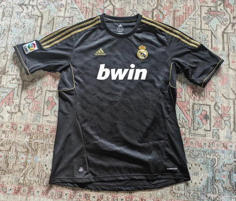 Adidas Real Madrid Jersey 2011 2012 Away XL Shirt Black Gold Soccer Football Men Cover