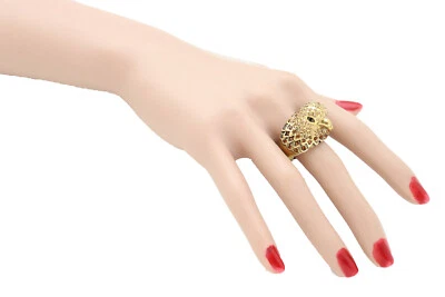 Sexy Mujeres Anillo de Metal Dorado Estilo Excepcional Joyería Cabeza de Pájaro Águila Banda Elástica Foto 1 de 4