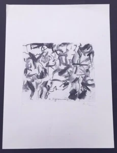 Willem De Kooning Hand Signed Original Untitled Lithograph ("EA") 14.5x19.25 (3) - Picture 1 of 4