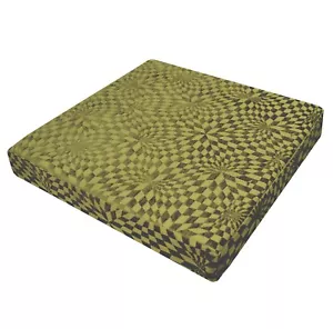 wg04t Olive Lime Geometric Check 3D Box Shape Sofa Seat Pad Cushion Cover*Size - Picture 1 of 7