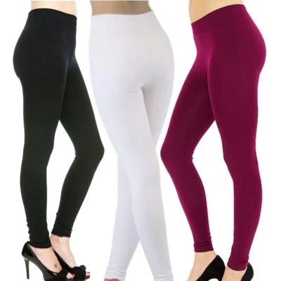 3 件装:全新厚暖绒衬里毛皮冬季紧身铅笔打底裤性感裤子 — 第 1/4 张图片