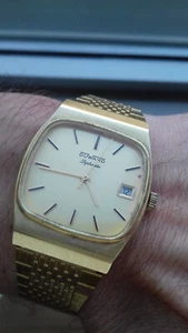 Duward 34104 CALENDAR DIPLOMATIC SQUARED HAND-WINDING VINTAGE NOS WATCH FOND UHR - Imagen 1 de 12