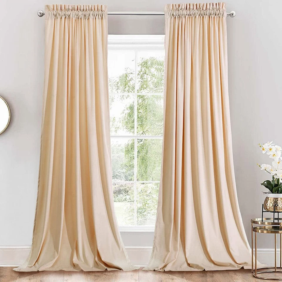 Set of 2 Velvet Heavyweight Rod Pocket Curtains - Image 1 of 1