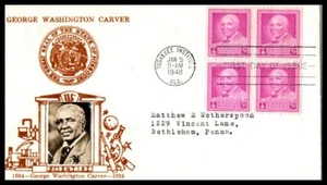 1948 George Washington Carver Sc 953-37 FDC Crosby real photo cachet (25 - Picture 1 of 1