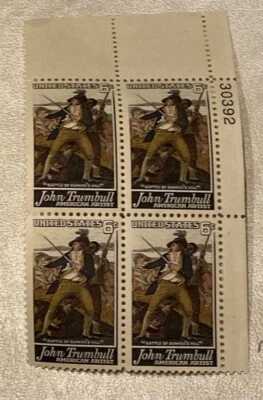 Scott # 1361 - US Plate Block Of 4 - John Trumbull - MNH - 1968 - Image 1 of 2