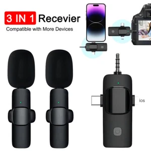 Micrófono de solapa inalámbrico Micrófono de grabación de audio y video para cámara Android iPhone - Imagen 1 de 26