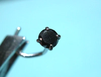 .11ct 2,99 мм 100% реальный черный бриллиант нос кольцо/винт, CERT, бесплатный DIA тестер - Изображение 1 из 4