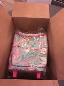 NIB Lilly Pulitzer Rolling Insulated Cooler Carnivale Coral - Picture 1 of 9