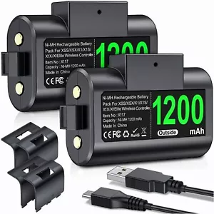 2 x 1200 mAh Rechargeable Battery Packs for Xbox One/Xbox Series X|S & USB Cable - Picture 1 of 4