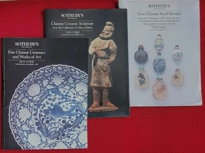 3 Sotheby's Auctions Catalog Lot Chinese Ceramics Sculpture Snuff Bottles 1987 - Foto 1 di 3